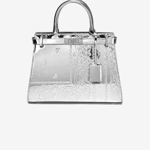 Silver Embossed Women's Satchel